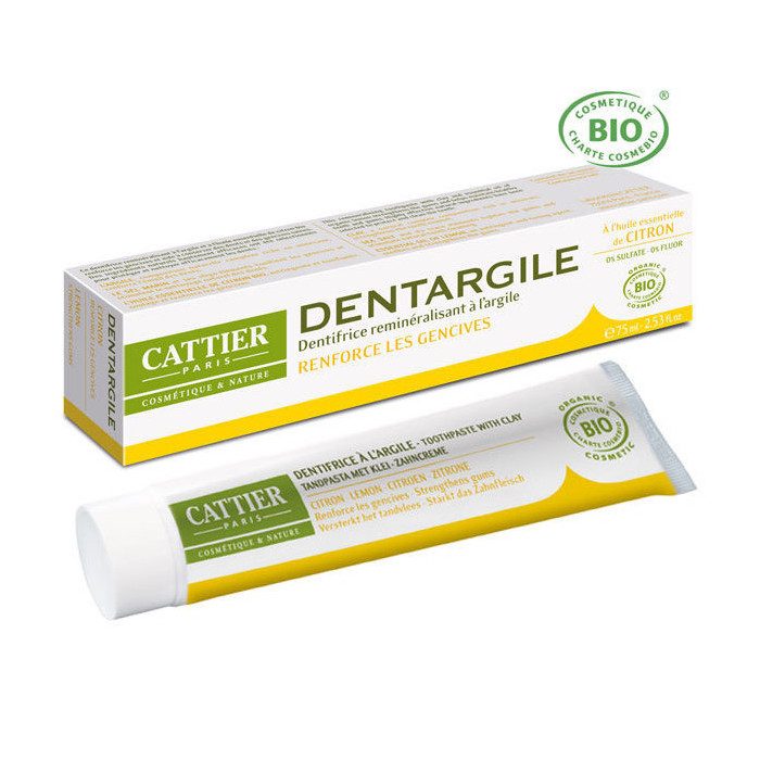 CATTIER Dentargile Citron - Dentifrice bio 75ml CATTIER Dentargile Citron - Dentifrice bio 75ml