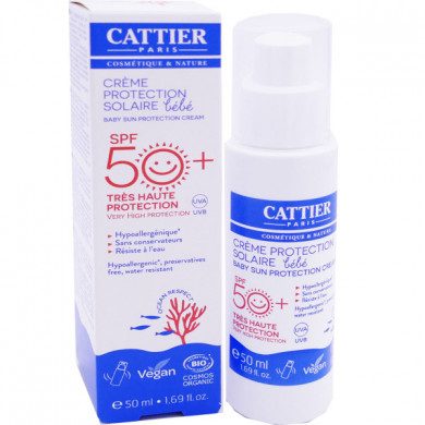 CATTIER Creme Protection Solaire Spf50+ Bio 50ml Bebe CATTIER Creme Protection Solaire Spf50+ Bio 50ml Bebe