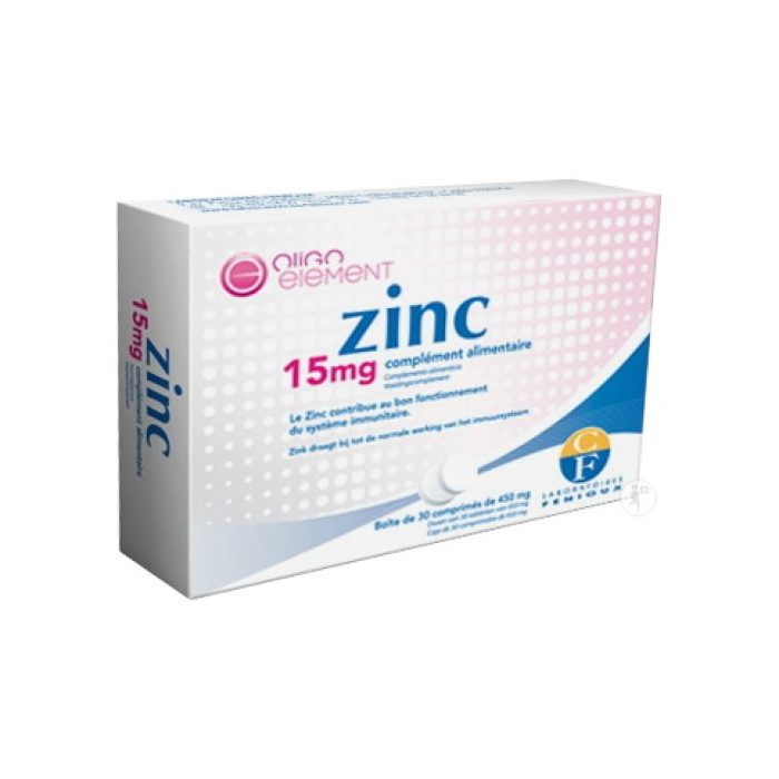 Fenioux Zinc 15mg Comprimés 30x450mg  Fenioux Zinc 15mg Comprimés 30x450mg