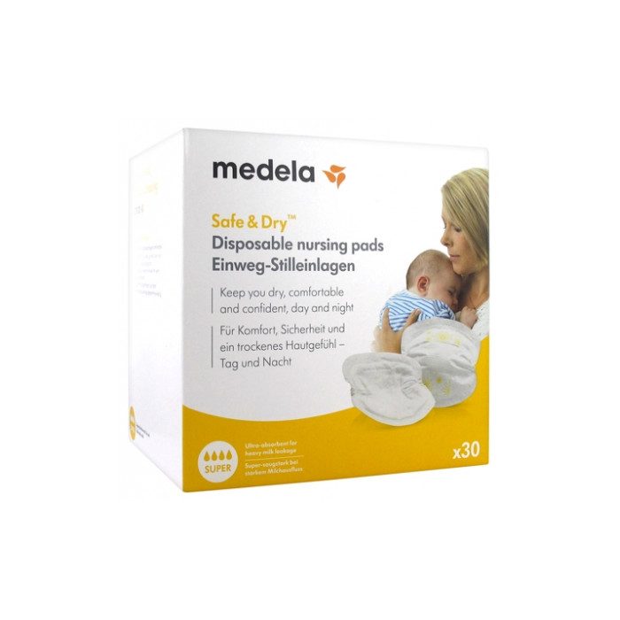 Medela Safe & Dry Super 30 Coussinets d'Allaitement à Usage Unique  Medela Safe & Dry Super 30 Coussinets d'Allaitement à Usage Unique