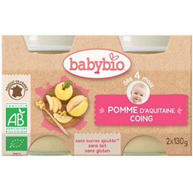 BABY BIO PETIT POT DE Pomme de Nouvelle-Aquitaine Coing BABY BIO PETIT POT DE Pomme de Nouvelle-Aquitaine Coing