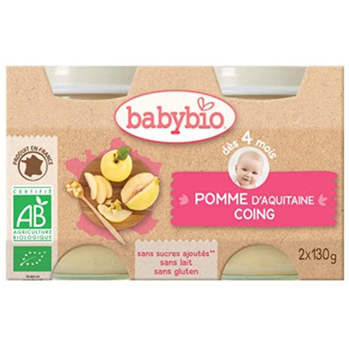 BABY BIO PETIT POT DE Pomme de Nouvelle-Aquitaine Coing BABY BIO PETIT POT DE Pomme de Nouvelle-Aquitaine Coing