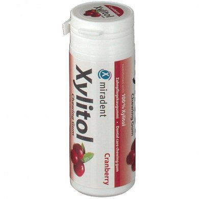 Miradent Xylitol Chewing Gum Canneberge 30 Pièces Miradent Xylitol Chewing Gum Canneberge 30 Pièces