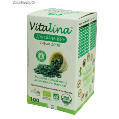 Vitalina spiruline bio 100 comprimés Vitalina spiruline bio 100 comprimés