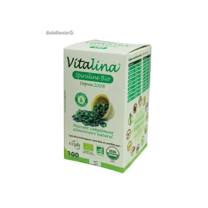 Vitalina spiruline bio 100 comprimés Vitalina spiruline bio 100 comprimés