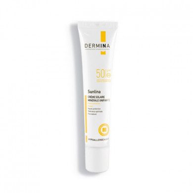 Dermina - Sunlina - Crème Solaire Minéral Unifiante SPF50 40ml Dermina - Sunlina - Crème Solaire Minéral Unifiante SPF50 40ml