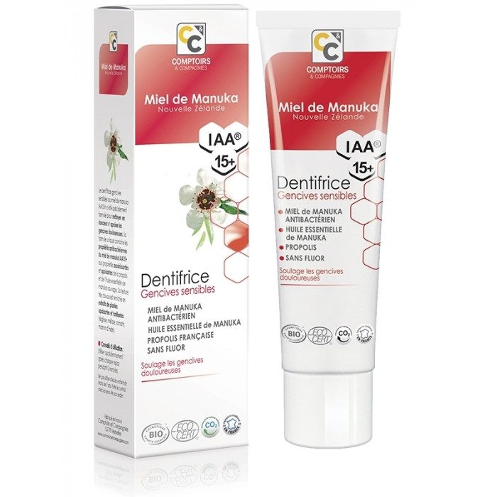 Comptoirs et Compagnies Dentifrice Gencives Sensibles miel de manuka IAA15+ Comptoirs et Compagnies Dentifrice Gencives Sensibles miel de manuka IAA15+