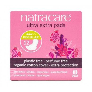 NATRACARE Serviettes Naturelles Ultra Extra Normal BIO - 12 unités  NATRACARE Serviettes Naturelles Ultra Extra Normal BIO - 12 unités