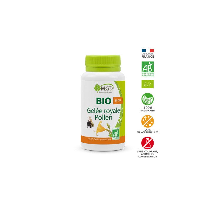 MGD NATURE BIO GELÉE ROYALE POLLEN 90 GÉLULES MGD NATURE BIO GELÉE ROYALE POLLEN 90 GÉLULES